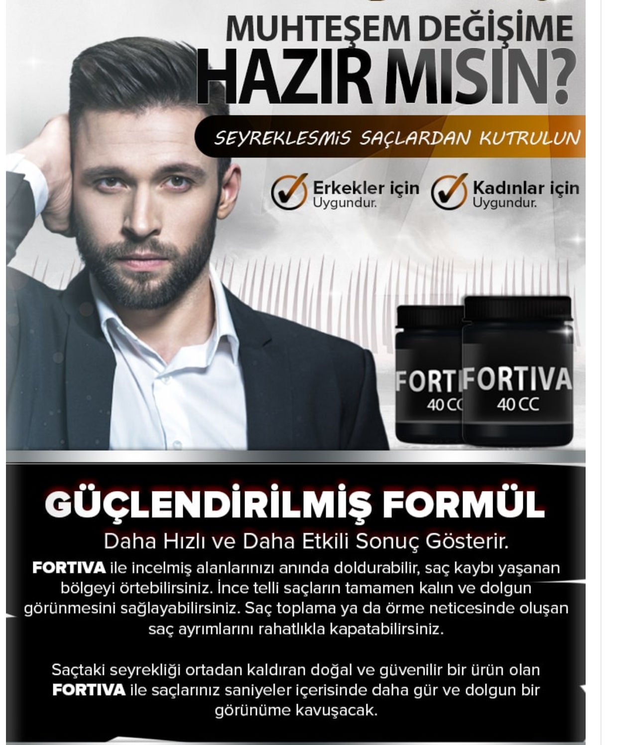 Fortiva Saç Kapatıcı 40cc