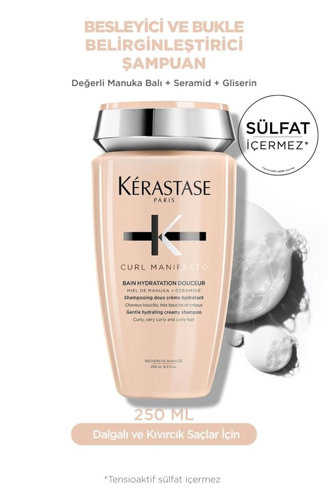 Kerastase Curl Manifesto Bain Hydratation Douceur Kıvırcık Saçlar İçin Besleyici Şampuan 250 Ml