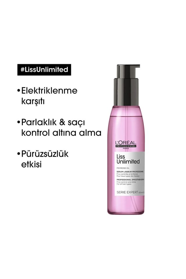 Loreal Professionnel Paris Serie Expert Liss Unlimited Elektriklenme Karşıtı Ve Yoğun Yumuşaklık Veren Yağ 125 Ml