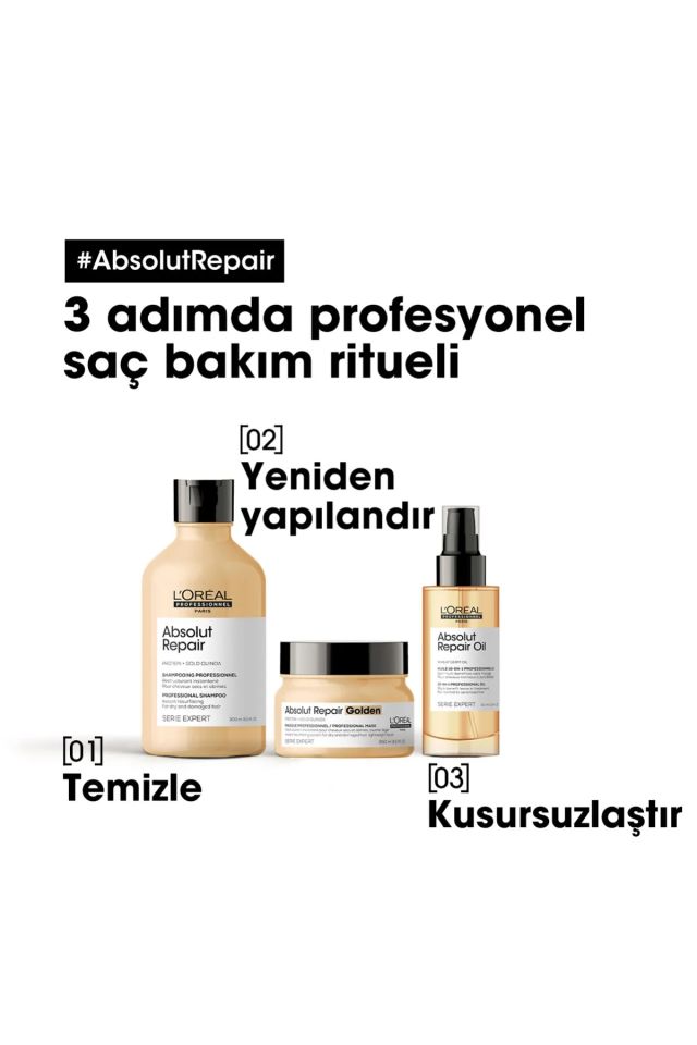 Loreal Professionnel Paris Serie Expert Absolut Repair Yıpranmış Saçlar İçin 10 Etkili Mucizevi Bakım Yağı 90 Ml