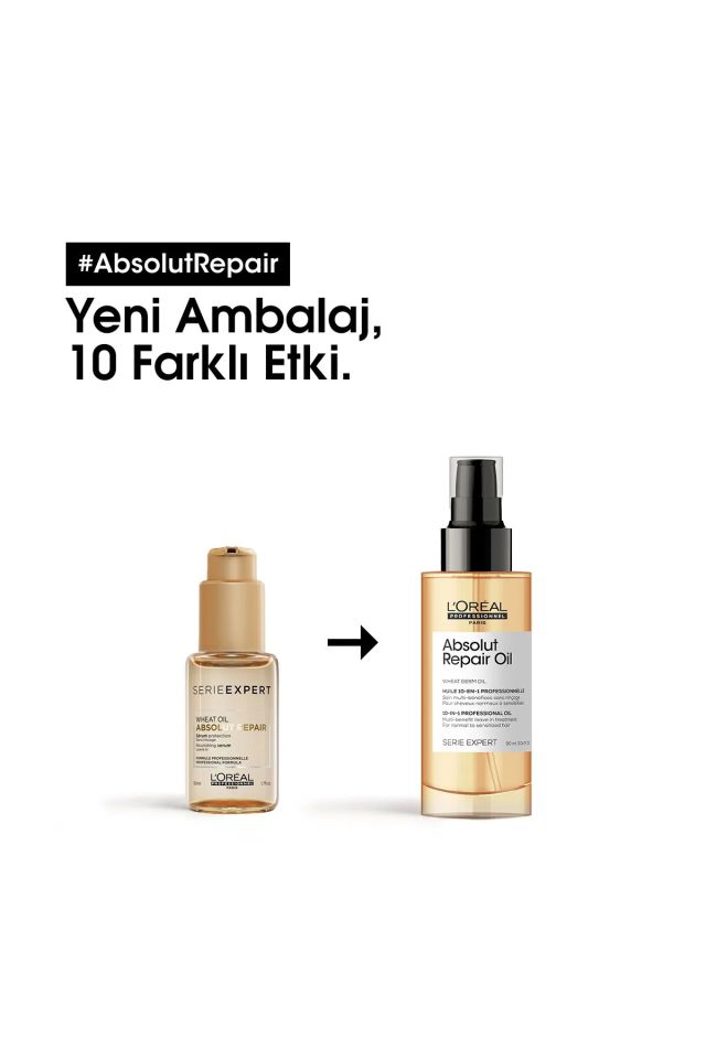 Loreal Professionnel Paris Serie Expert Absolut Repair Yıpranmış Saçlar İçin 10 Etkili Mucizevi Bakım Yağı 90 Ml