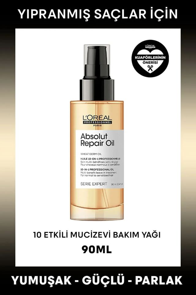 Loreal Professionnel Paris Serie Expert Absolut Repair Yıpranmış Saçlar İçin 10 Etkili Mucizevi Bakım Yağı 90 Ml