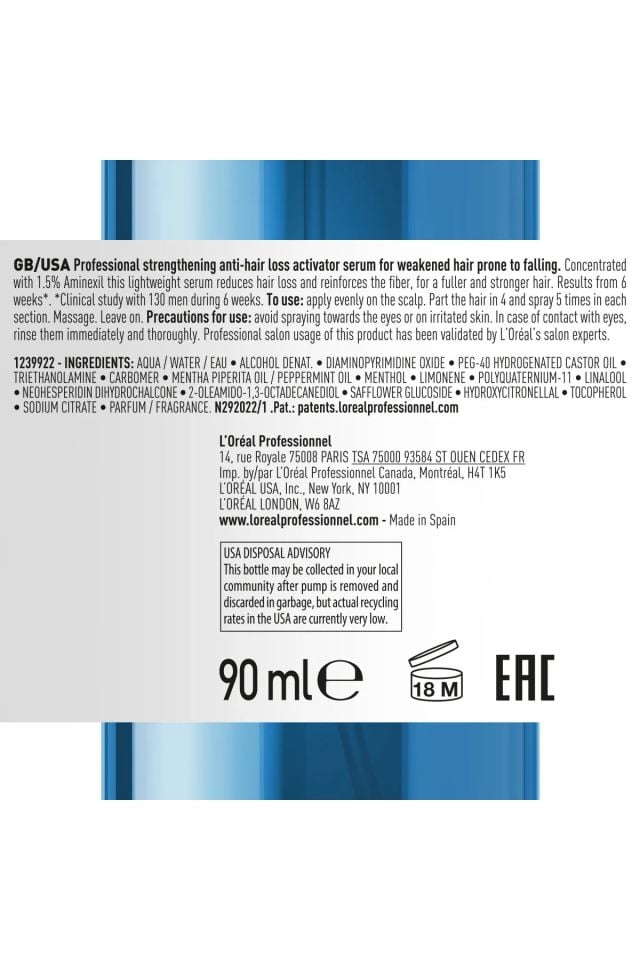Paris Serie Expert Aminexil Advanced Dökülme Karşıtı Güçlendirici Aktivatör Serum 90 Ml