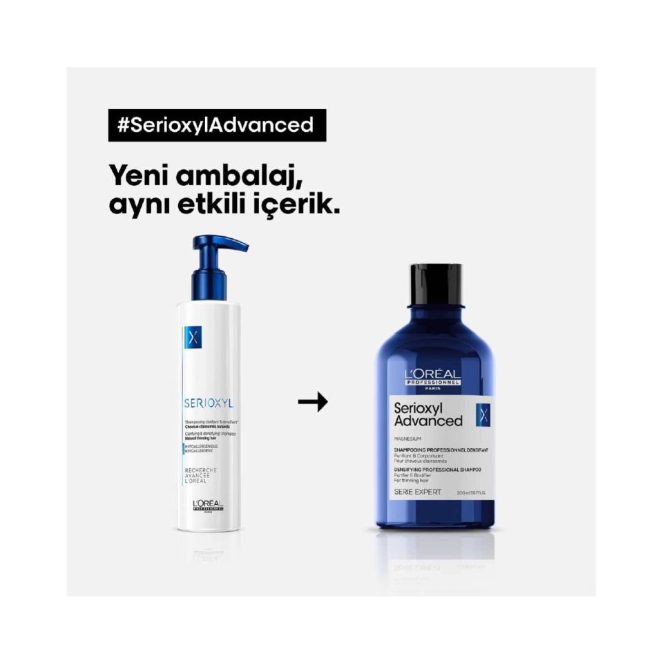 Serie Expert Serioxyl Advanced İncelmiş Saç Telleri İçin Yoğunluk Kazandıran Şampuan 500 Ml