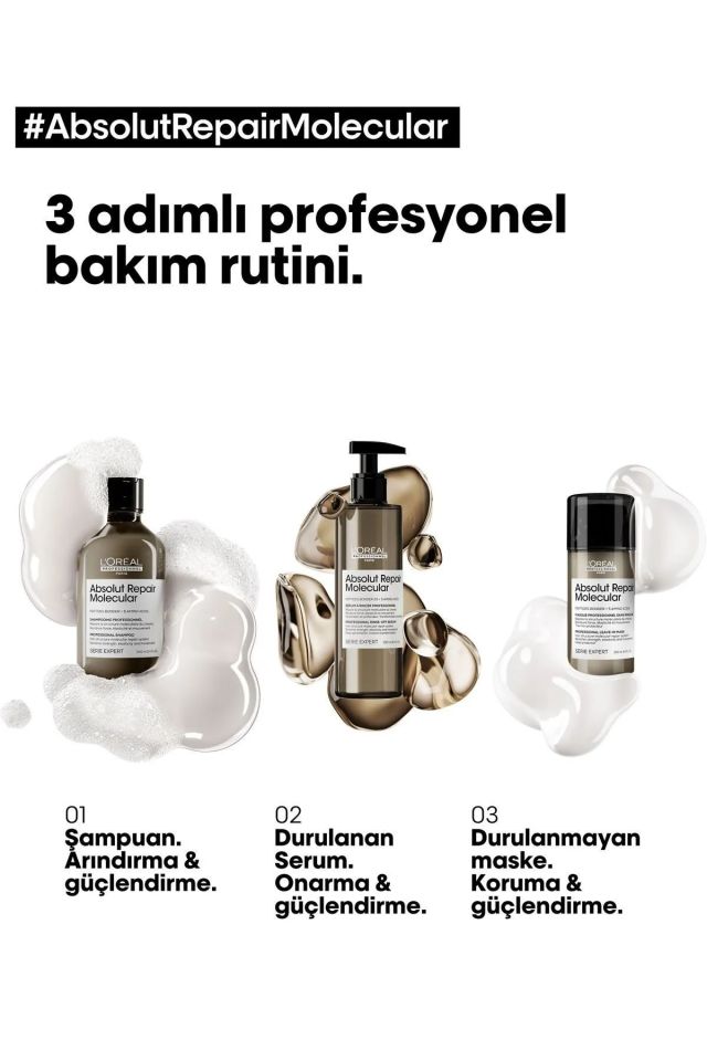 Paris Serie Expert Absolut Repair Molecular Yıpranmış Saçlar İçin Arındırıcı Şampuan 500 Ml