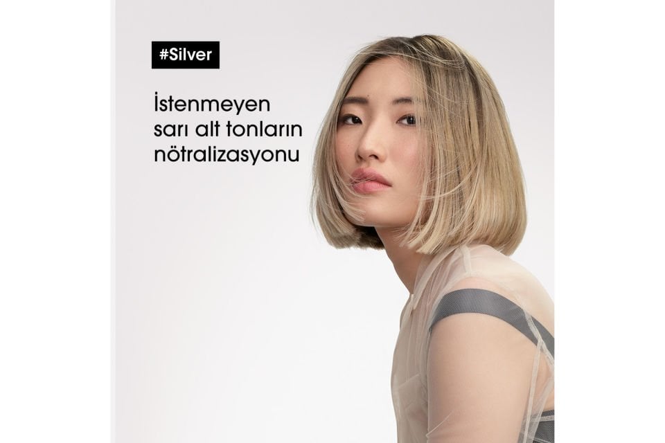 Serie Expert Silver Çok Açık Sarı, Gri ve Beyaz Saçlar için Renk Dengeleyici Mor Şampuan 300 ml