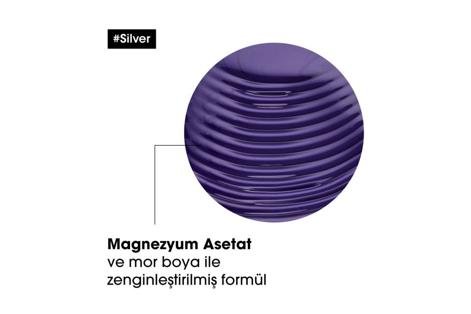 Serie Expert Silver Çok Açık Sarı, Gri ve Beyaz Saçlar için Renk Dengeleyici Mor Şampuan 300 ml