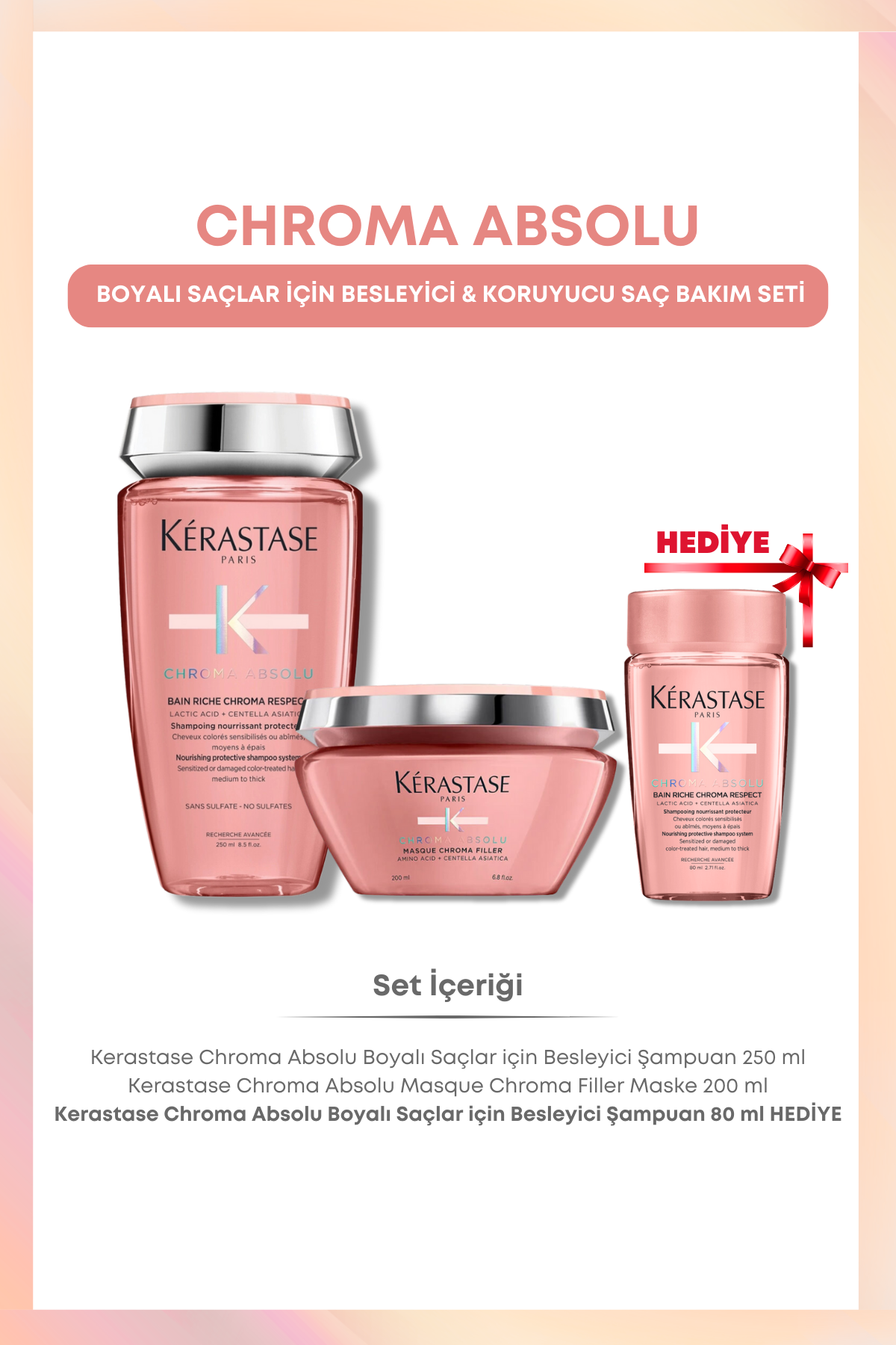 Kerastase Chroma Absolu Boyalı Saçlar İçin Besleyici Ve Koruyucu Bakım Seti