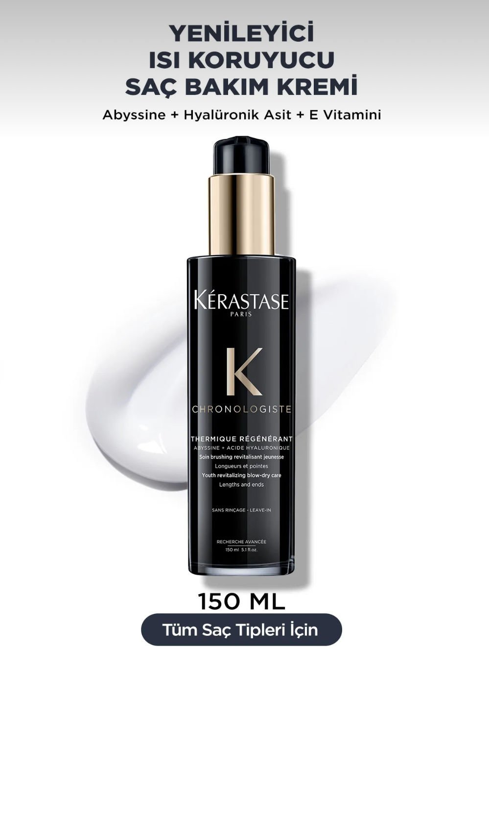 Kerastase Chronologiste Thermique Regenerant Yenileyici Isıya Karşı Koruyucu Durulanmayan Bakım Kremi 150 ml