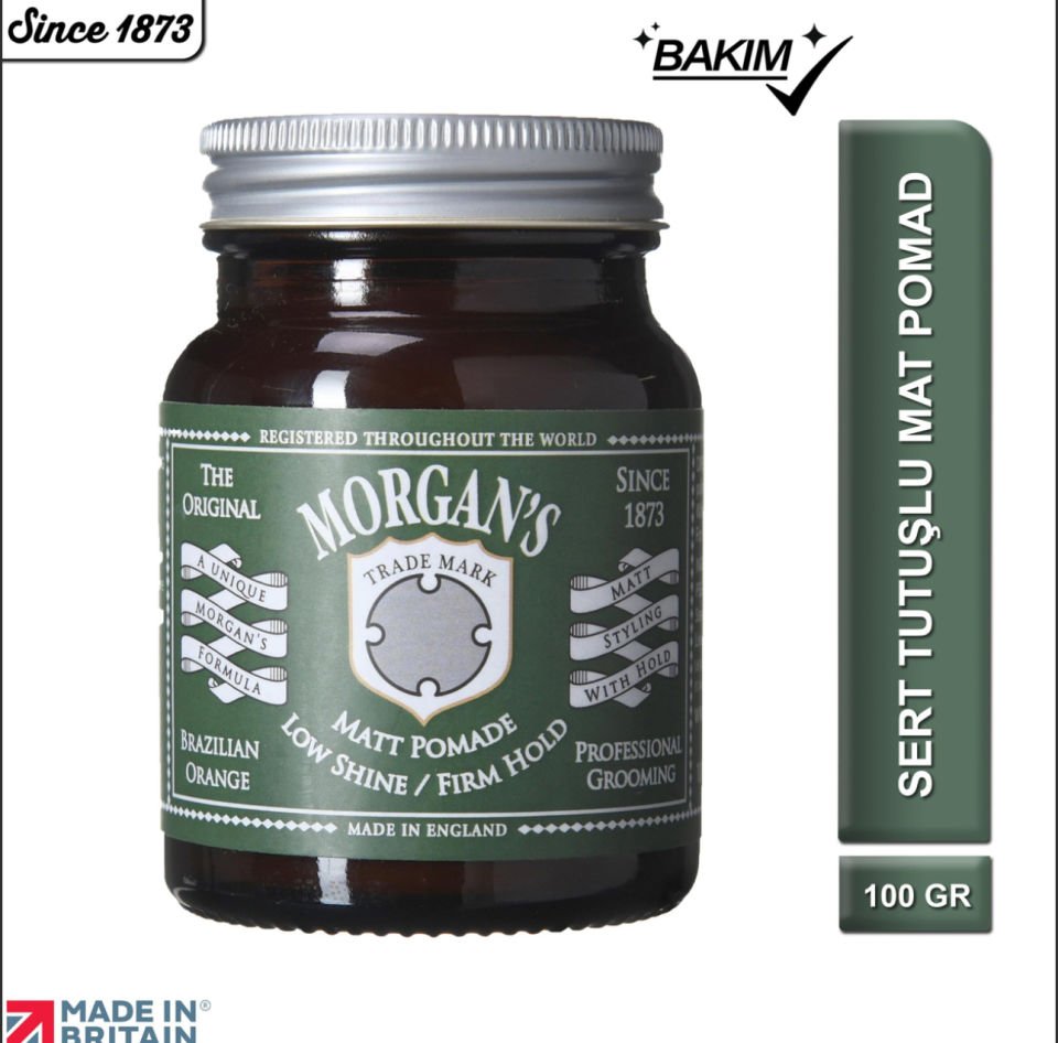 Morgan's Pomade Morgan's Low Shine Sert Tutuşlu Mat Saç Şekillendirici Pomat (GREEN LABEL) 100gr