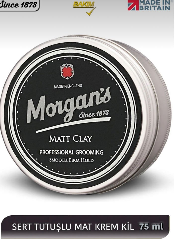 Morgan's Pomade Matt Clay Smooth Firm Hold - Güçlü Tutuş Sağlayan Şekillendirici Kil 75 ml