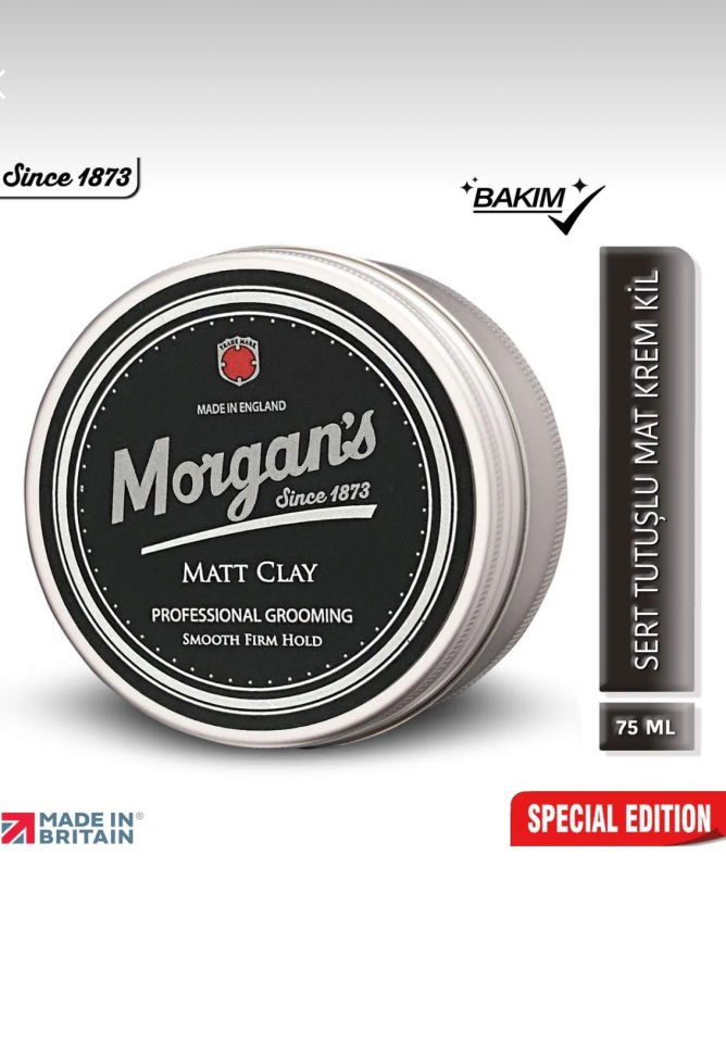 Morgan's Pomade Matt Clay Smooth Firm Hold - Güçlü Tutuş Sağlayan Şekillendirici Kil 75 ml