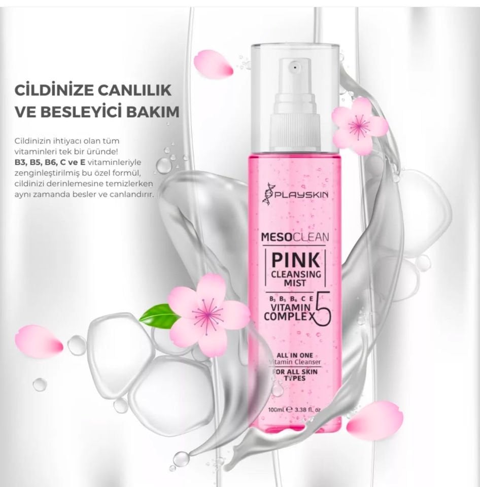 Playskin Mesoclean Pink Cleansig Mist Cilt Temizliyici 100ml