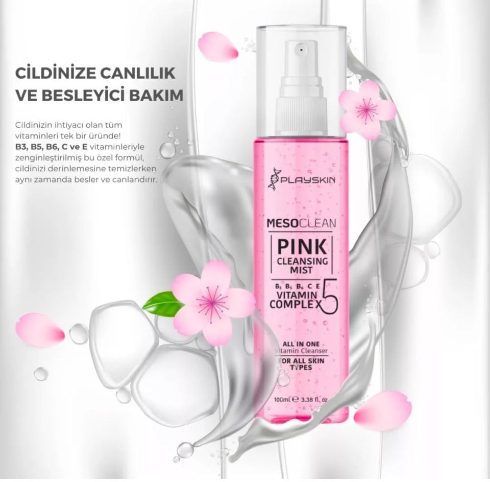 Playskin Mesoclean Pink Cleansig Mist Cilt Temizliyici 100ml