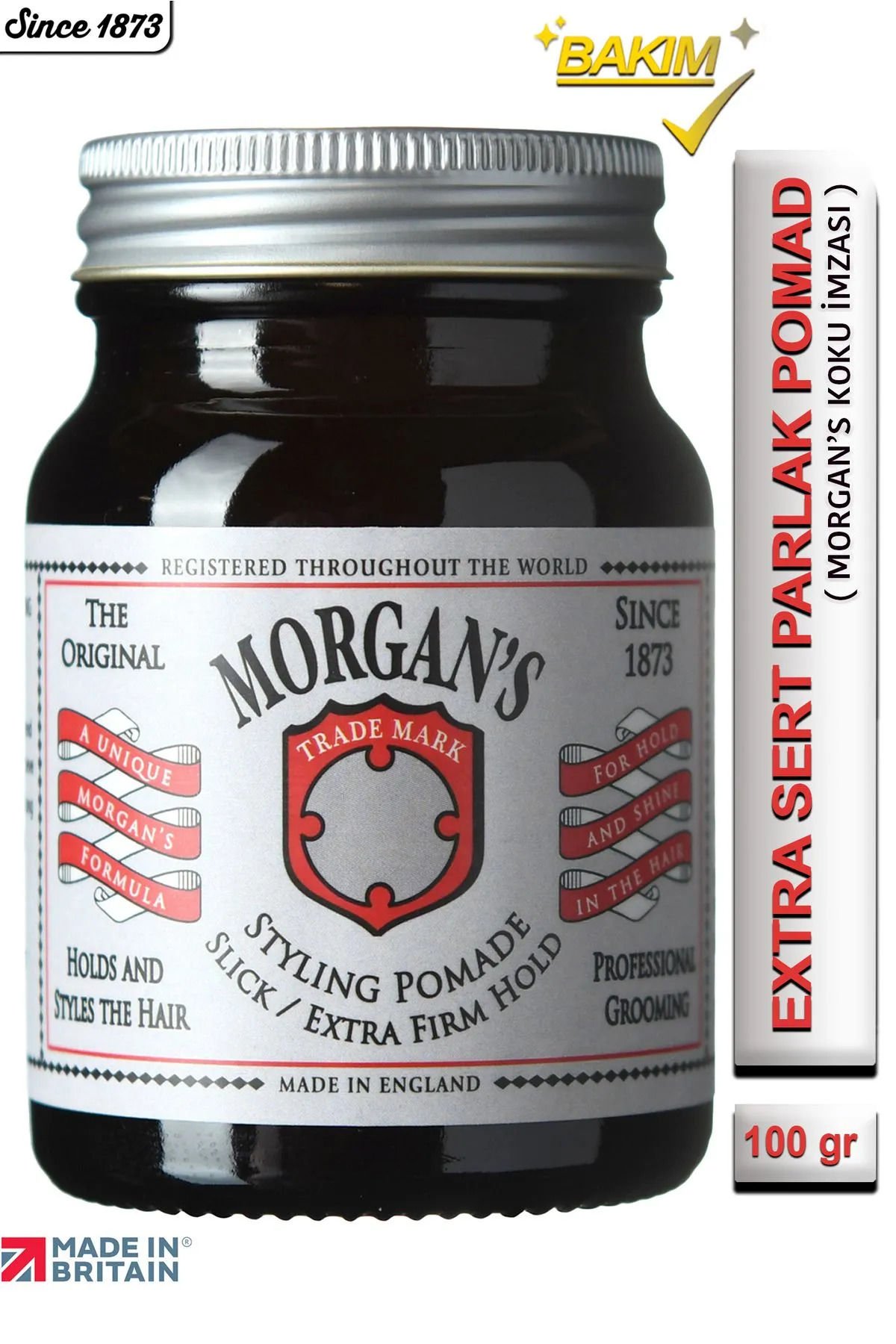 Morgan's Pomade Morgan's Slick Extra Firm Hold - Extra Sert Tutucu Şekillendirici Pomad (SİLVER LABEL) 100gr