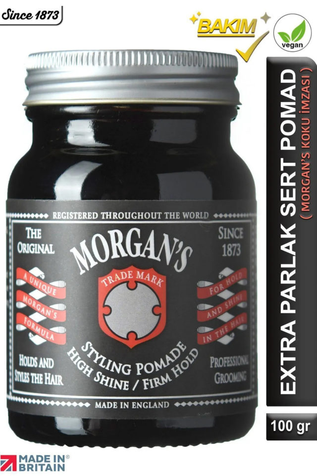 Morgan's Pomade Morgan's High Shine Sert Tutuş, Parlaklık Veren Şekillendirici Pomat (BLACK LABEL) 100gr