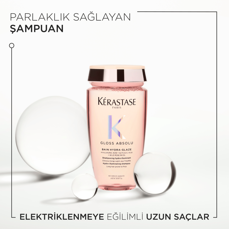 Kerastase Gloss Absolu Bain Hydra-Glaze Elektriklenmeye Eğilimli Saçlar İçin Parlaklık Veren Şampuan 250 ML