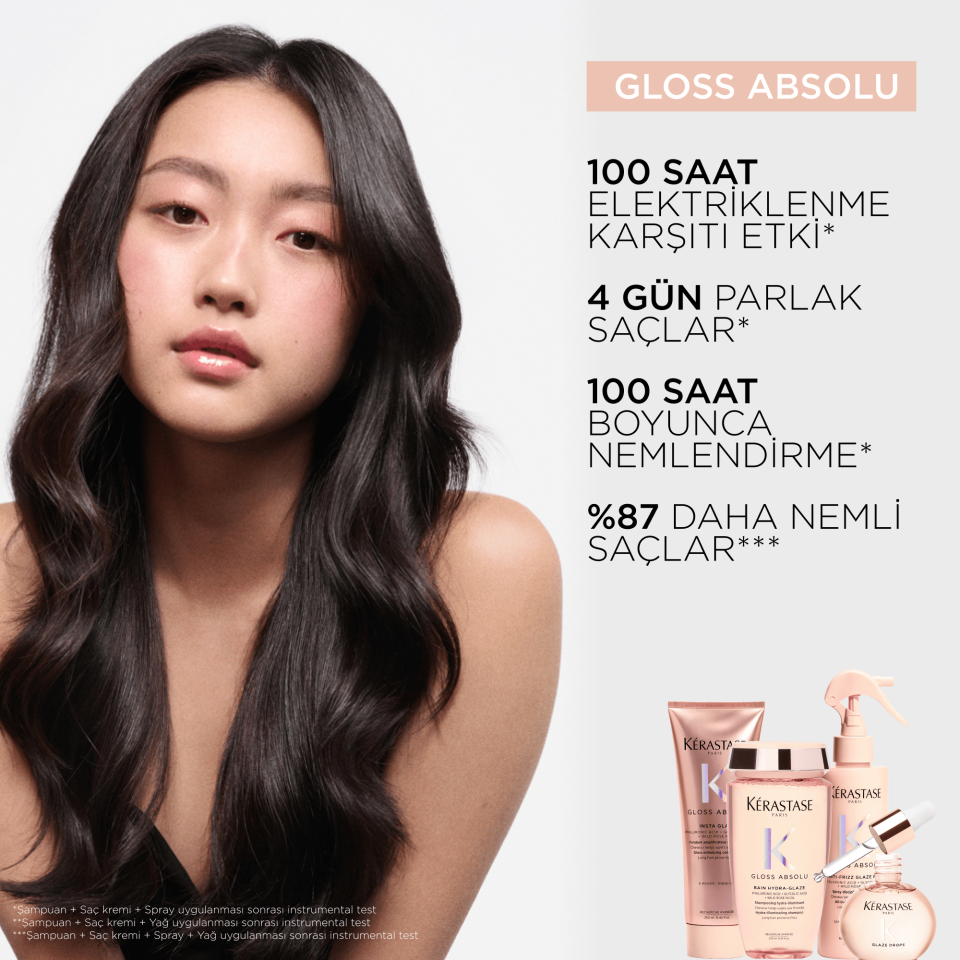 Kerastase Gloss Absolu Bain Hydra-Glaze Elektriklenmeye Eğilimli Saçlar İçin Parlaklık Veren Şampuan 250 ML