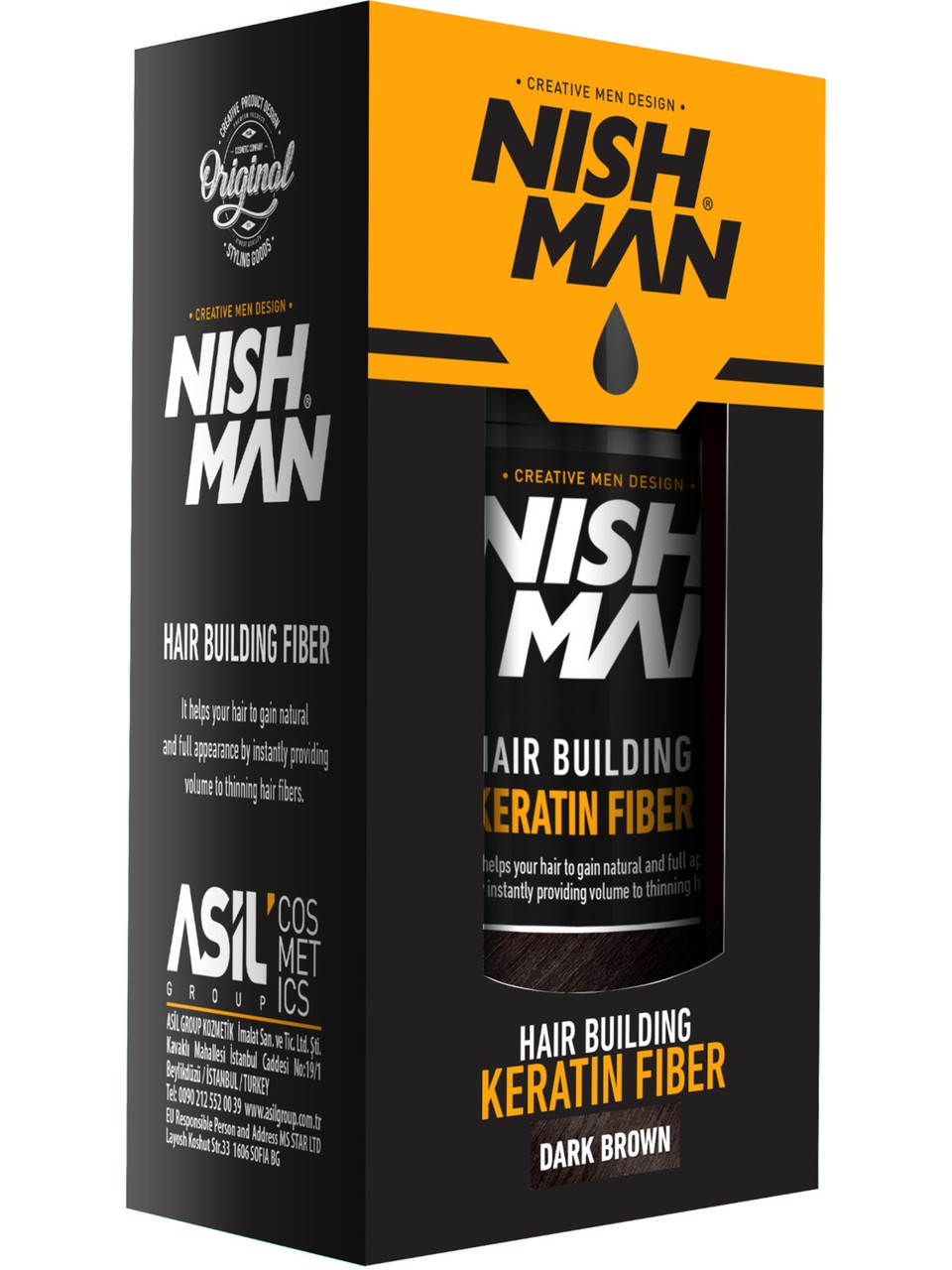 Nishman Saç Dolgunlaştırıcı Keratin Fiber Dark Brown 21GR