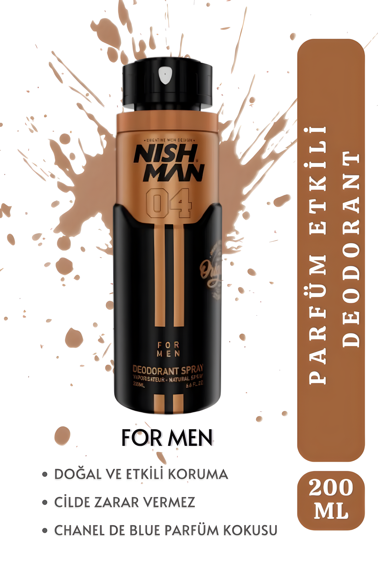 NISHMAN Erkek Sprey Deodorant 21 Saat Etkili Koruma-No 4 - Blue Man - 200 ml