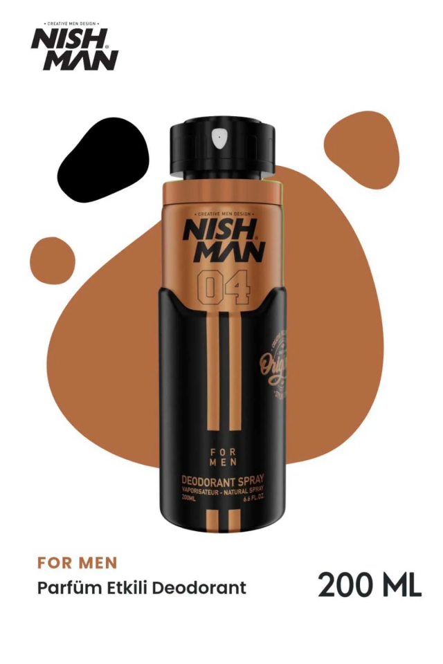 NISHMAN Erkek Sprey Deodorant 21 Saat Etkili Koruma-No 4 - Blue Man - 200 ml