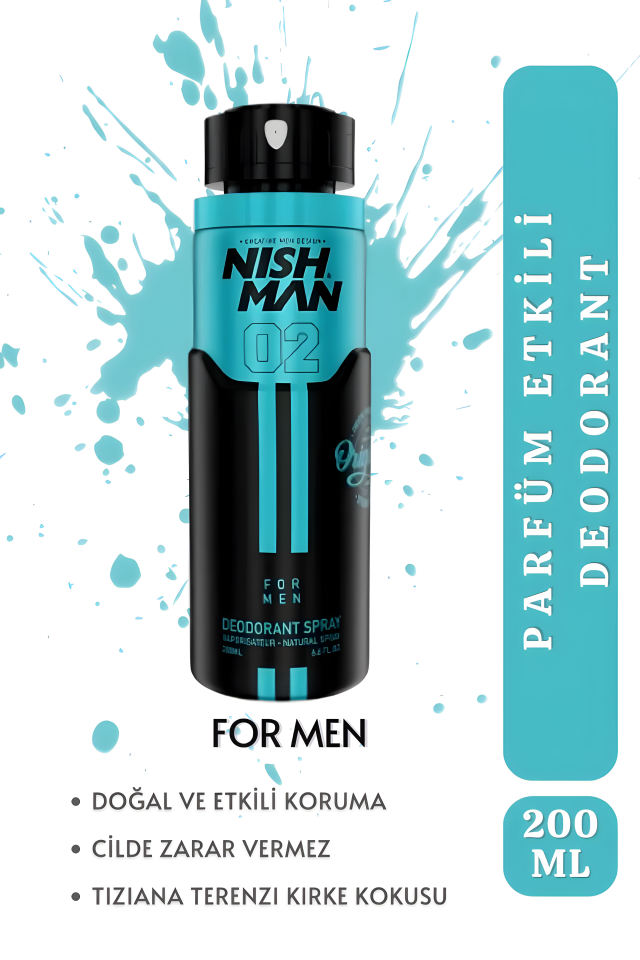 NISHMAN Erkek Sprey Deodorant 21 Saat Etkili Koruma-No 2 - Enchanted- 200 ml