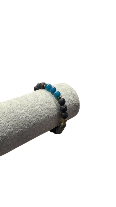 İNTERTAKI | OceanStone™ Volkanik Enerji Bilekliği – Mavinin Gücü, Doğanın Kalbi