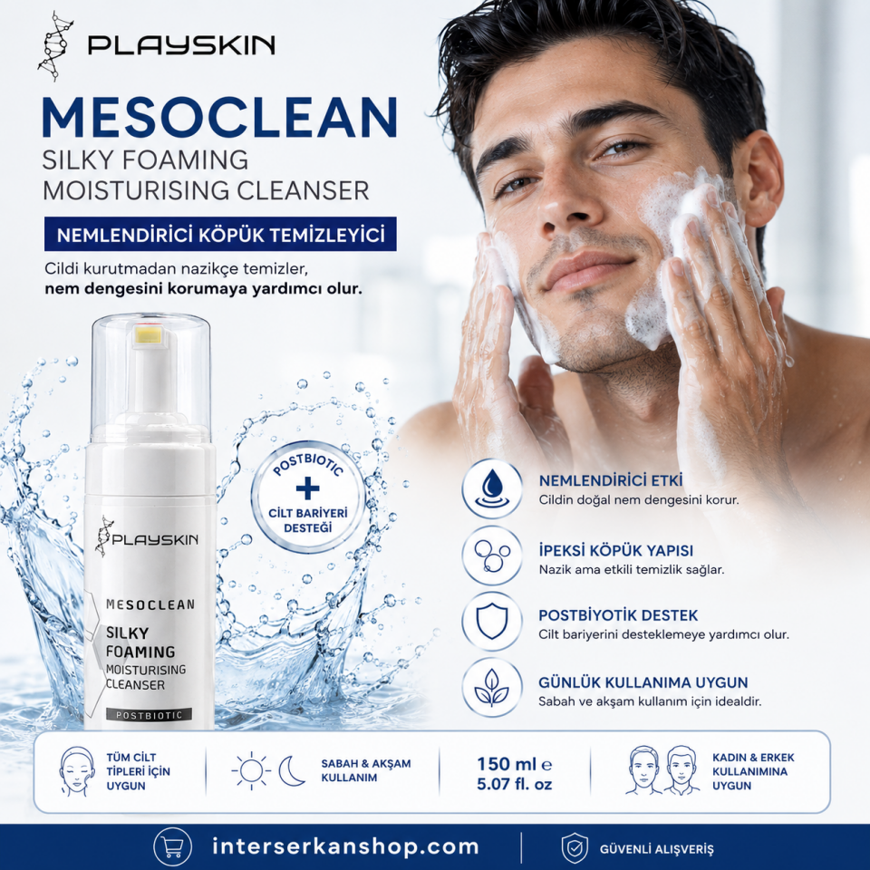 PlaySkin Mesoclean Silky Foaming Moisturising Cleanser 150 ml - Nemlendirici Köpük Temizleyici
