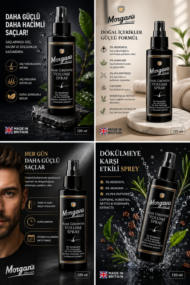 MORGAN'S POMADE Hair Growth Volume Spray - Dökülme Karşıtı Yenileyici Sprey 120 ml