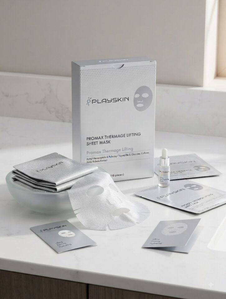 Playskin promax thermage lifting sheet and lactobionic multi enzyme clarifying sheet maske