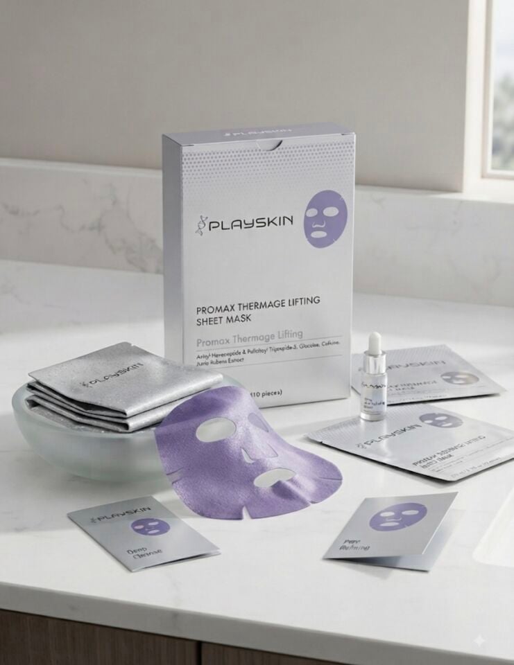 Playskin promax thermage lifting sheet and lactobionic multi enzyme clarifying sheet maske