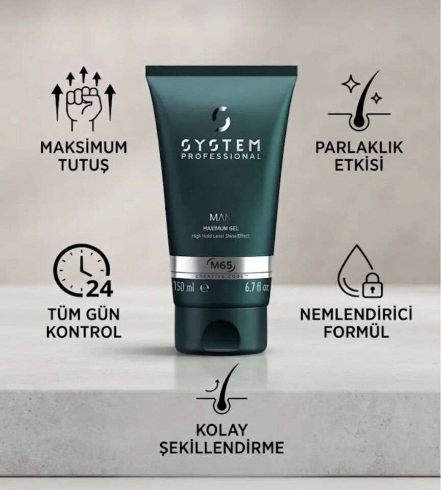 Wella System Professional Man Maximum Gel Saça Doku Bakım ve Parlaklık Veren Sert Jöle 150 ml